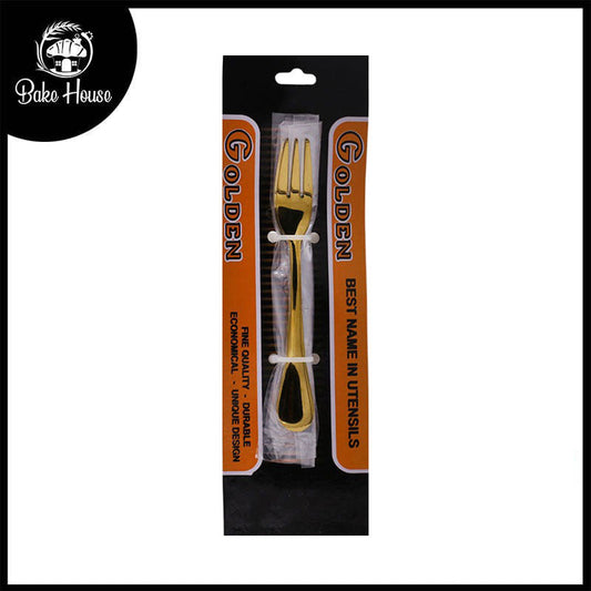 Golden Stainless Steel Pastry Fork 4Pcs Set