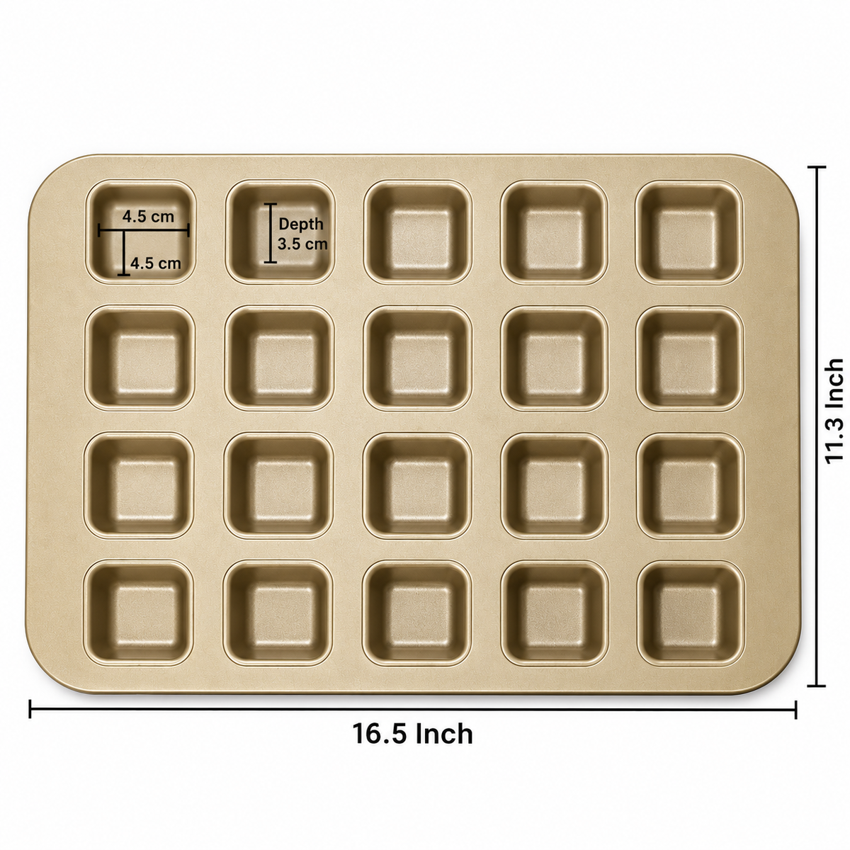 Nonstick Mini Brownie Baking Tray 20 Cavity