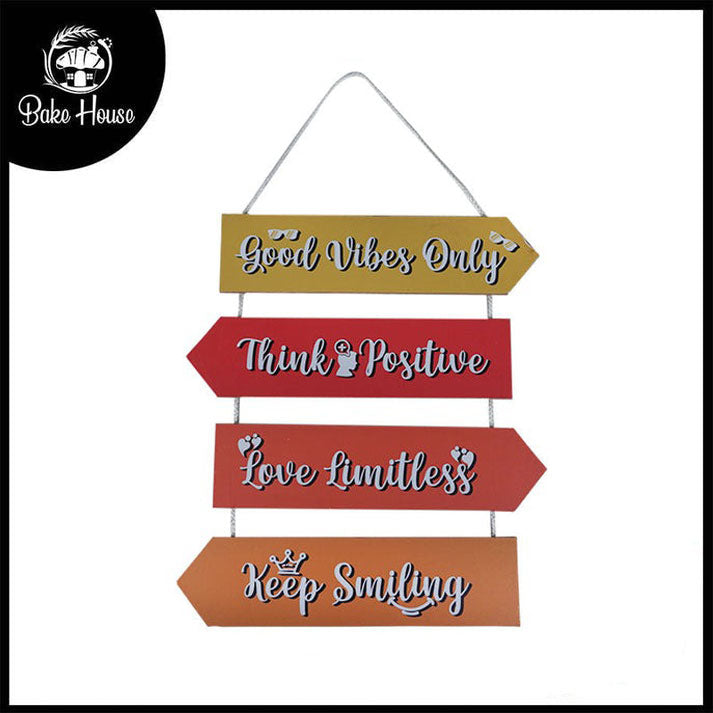 'Good Vibes Only, Think Positive..' Inspirational Quotes Wooden Wall Hanging Decor