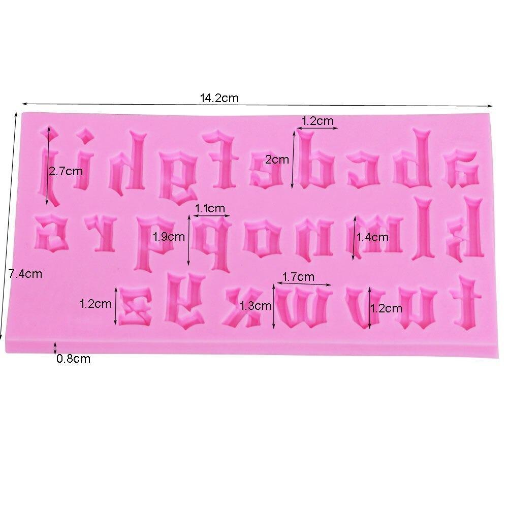 Gothic Alphabet Letters Silicone Fondant & Chocolate Mold