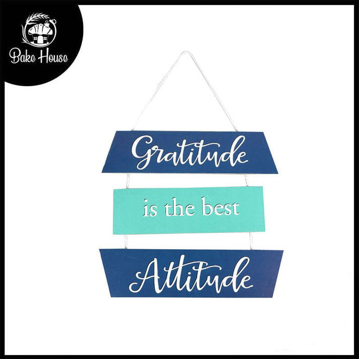 'Gratitude Is The Best Attitude' Motivational Quote Wooden Wall Hanging Decor