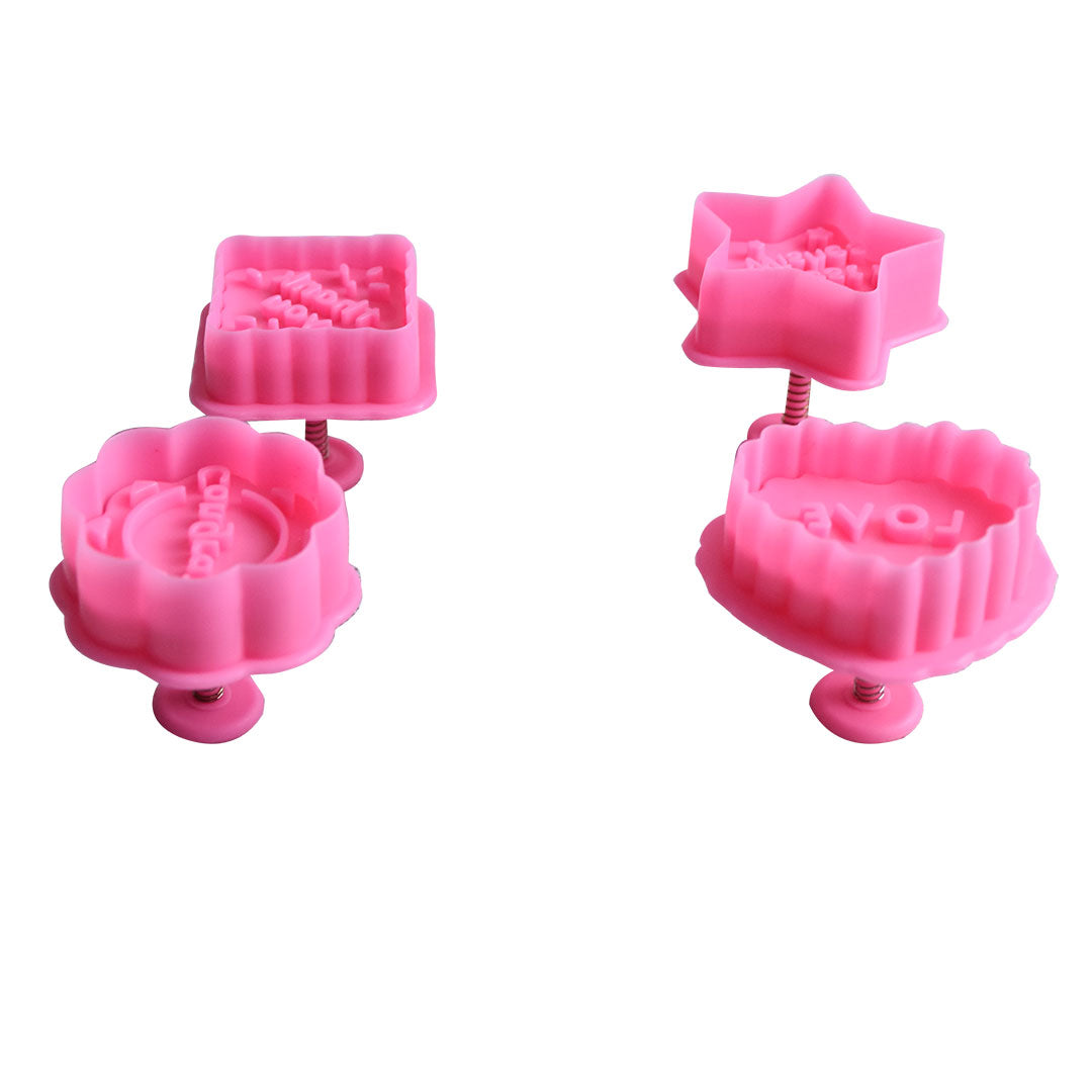 Greetings Fondant & Cookie Plunger Cutter 4 Pcs Set