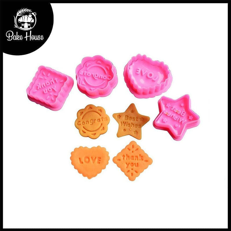 Greetings Fondant & Cookie Plunger Cutter 4 Pcs Set