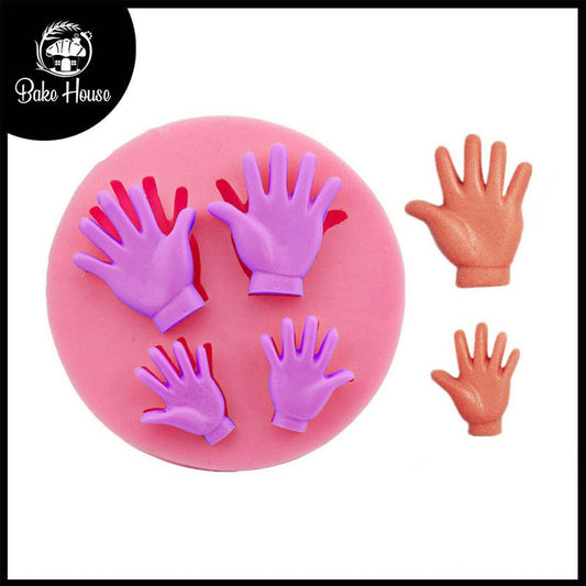 Hands Silicone Fondant & Chocolate Mold 4 Cavity