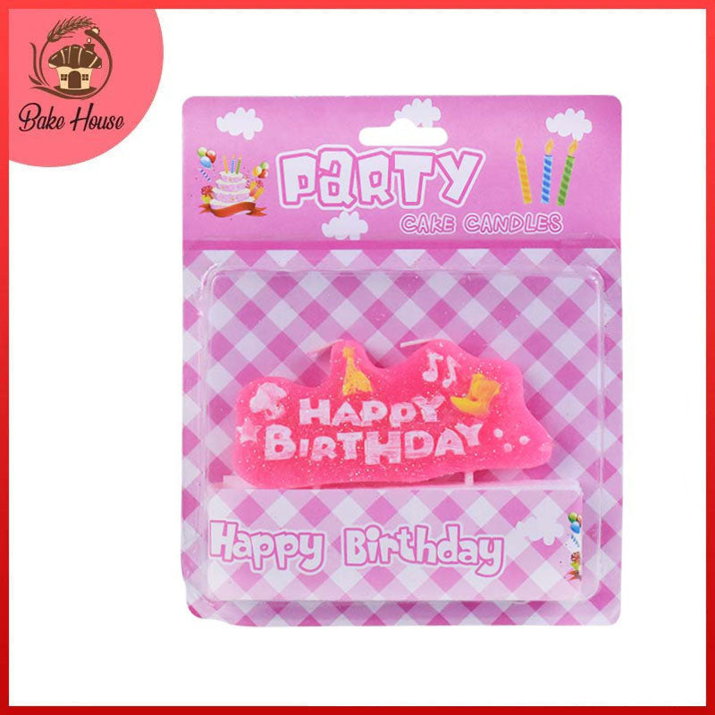 Happy Birthday Cake Candle (Design 1) Pink Bake House The Baking