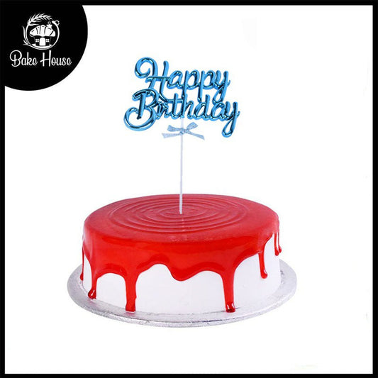 Happy Birthday Cake Topper Blue