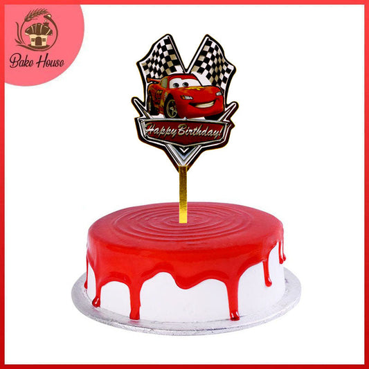 lightning Mcqueen Happy Birthday Cake Topper (Design 35)