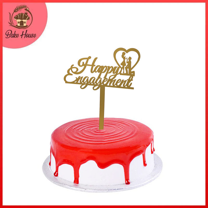 Happy Engagement Cake Topper (Design 02)