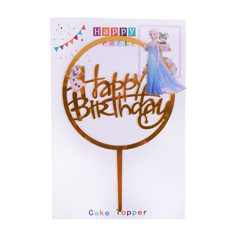 Happy Birthday Cake Topper With Frozen Design