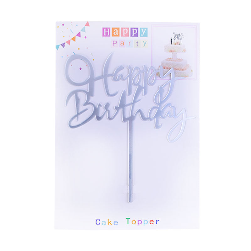 Happy Birthday Cake Topper With Stylish Alphabet