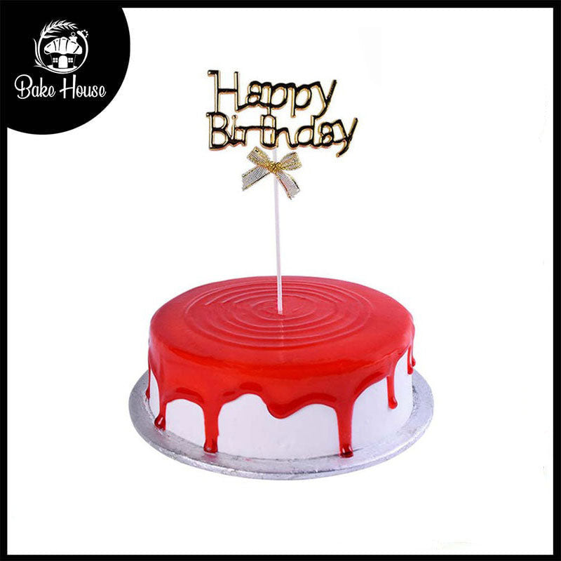 Happy Birthday Cake Topper Golden Color Design 1