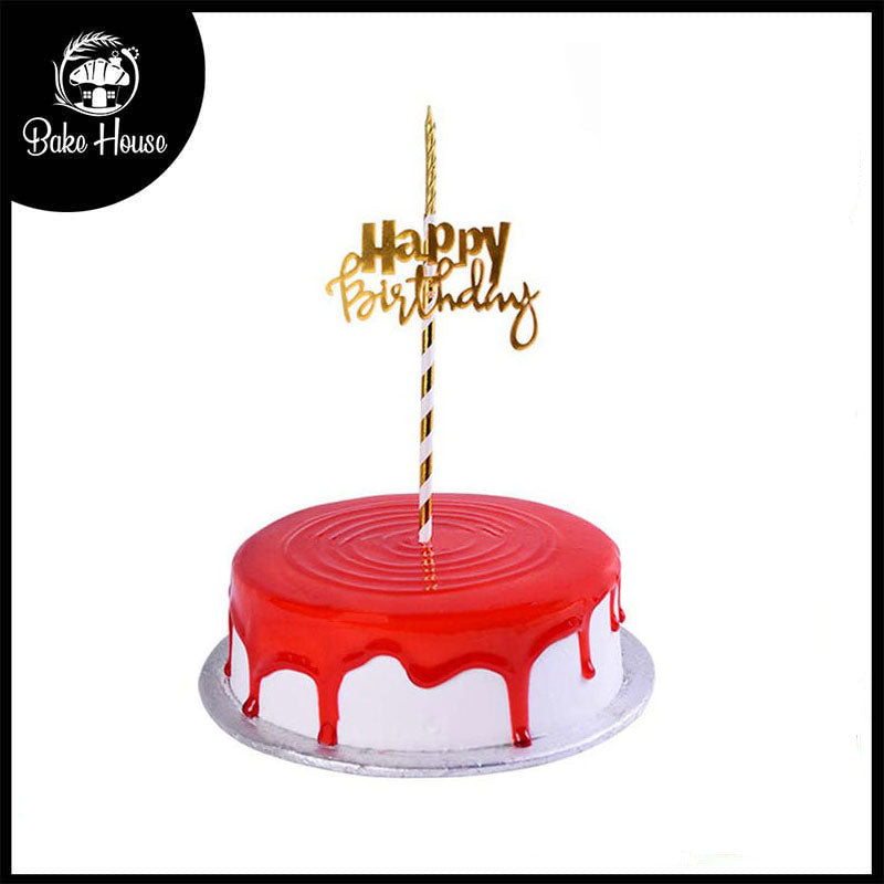 Happy Birthday Cake Topper In Candle Shape