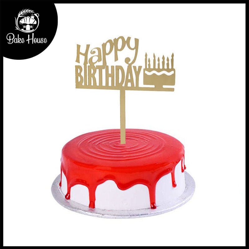 Happy Birthday Cake Topper With Design Cake