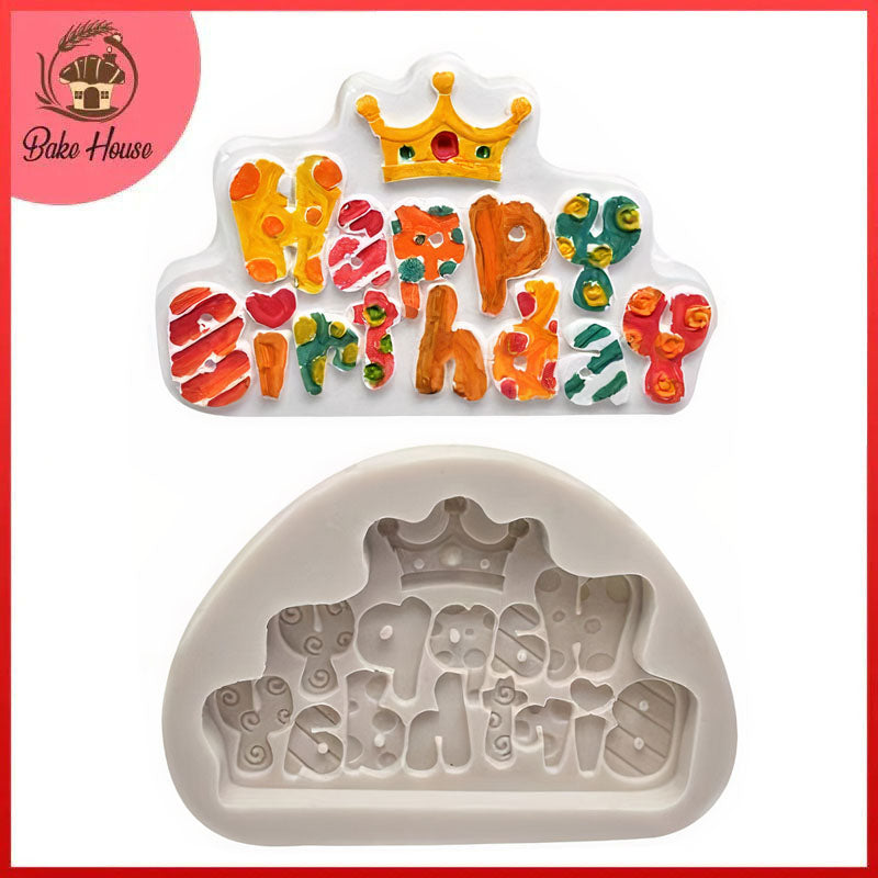 Happy Birthday Crown Silicone Fondant & Baking Mold