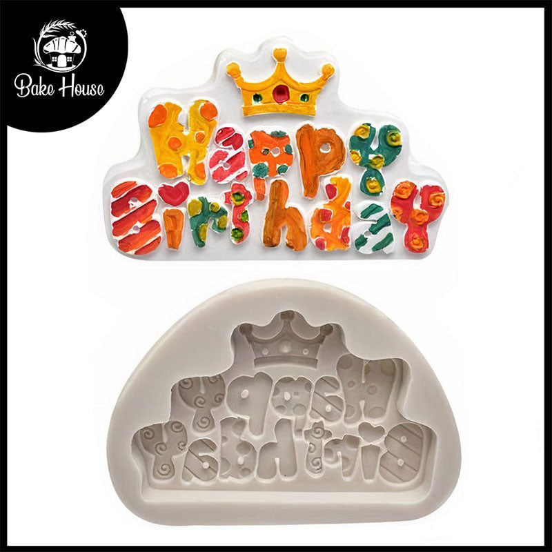 Happy Birthday Crown Silicone Fondant & Baking Mold