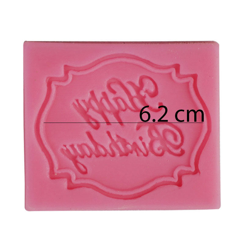 Happy Birthday Wish in Mini Frame Silicone Fondant Mold