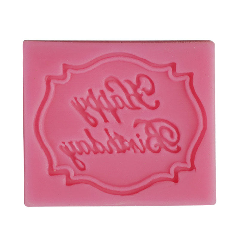 Happy Birthday Wish in Mini Frame Silicone Fondant Mold