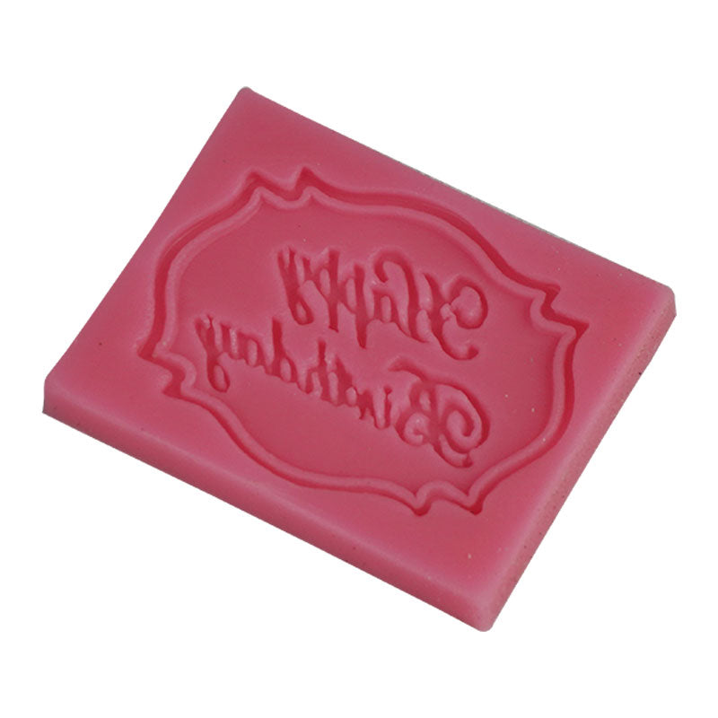 Happy Birthday Wish in Mini Frame Silicone Fondant Mold