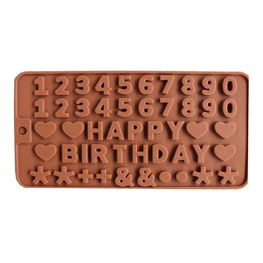 Happy Birthday, Numbers & Symbols Silicone Mold