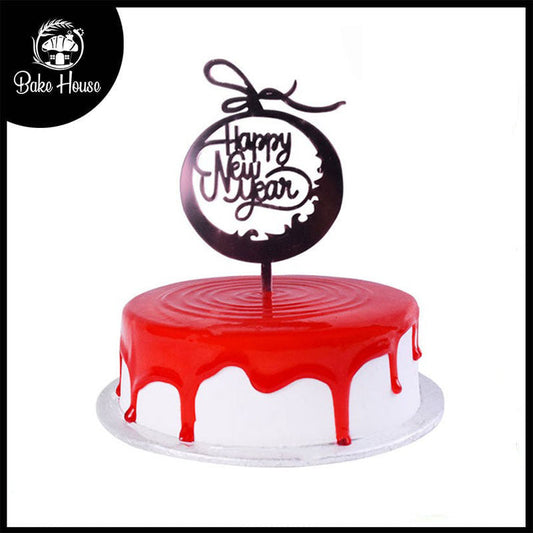 Happy New Year Cake Topper Crystal Pink