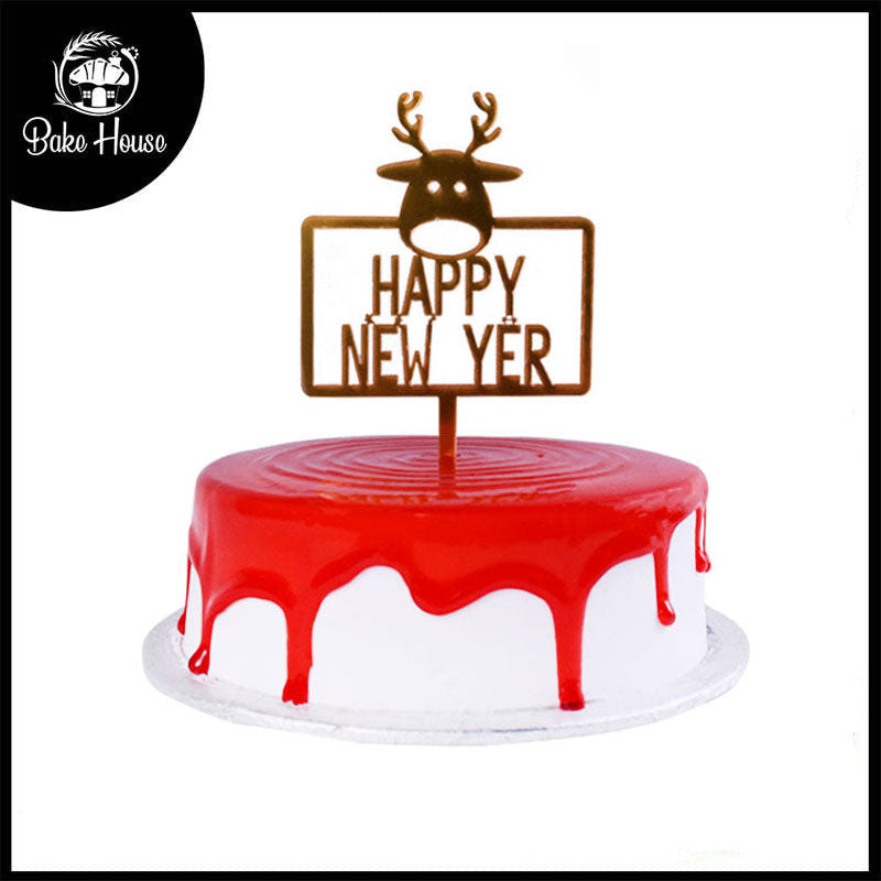 Happy New Year Cake Topper Golden Design 1