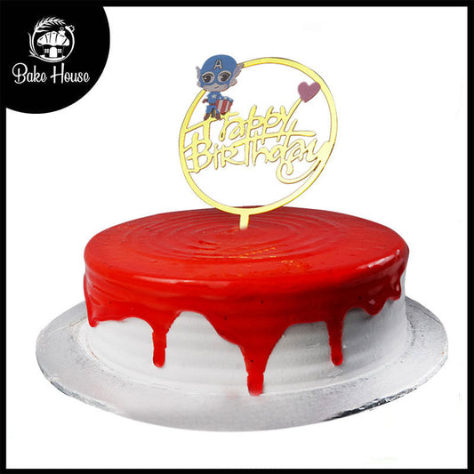 Happy Birthday Cake Topper Small Captain America Design