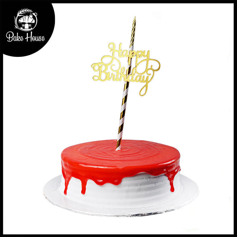 Happy Birthday Cake Topper In Stylish Design