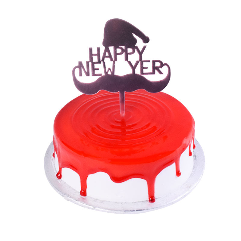 Happy New Year Cake Topper Crystal Pink