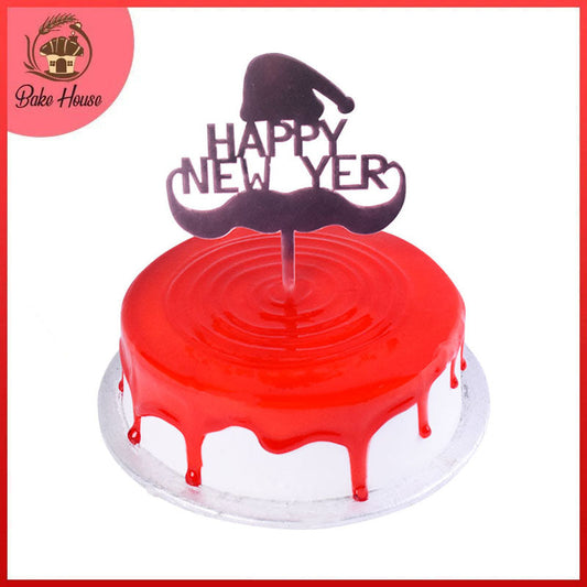 Happy New Year Cake Topper Crystal Pink