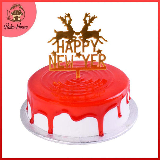 Happy New Yer Cake Topper (Design 3)  Golden