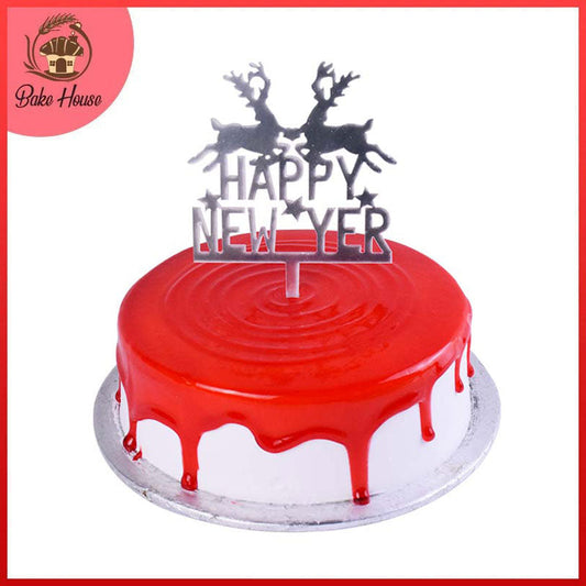 Happy New Yer Cake Topper (Design 3)  Silver