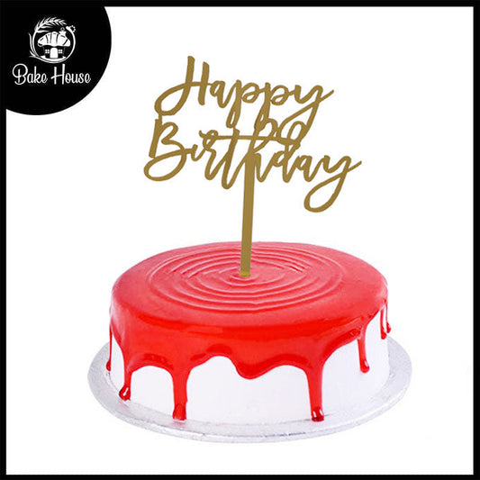 Happy Birthday Cake Topper With Joining Alphabet Design