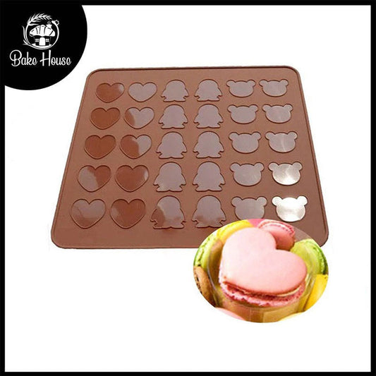 Heart Bear & Penguin Macaron Mat Silicone 30 Cavity