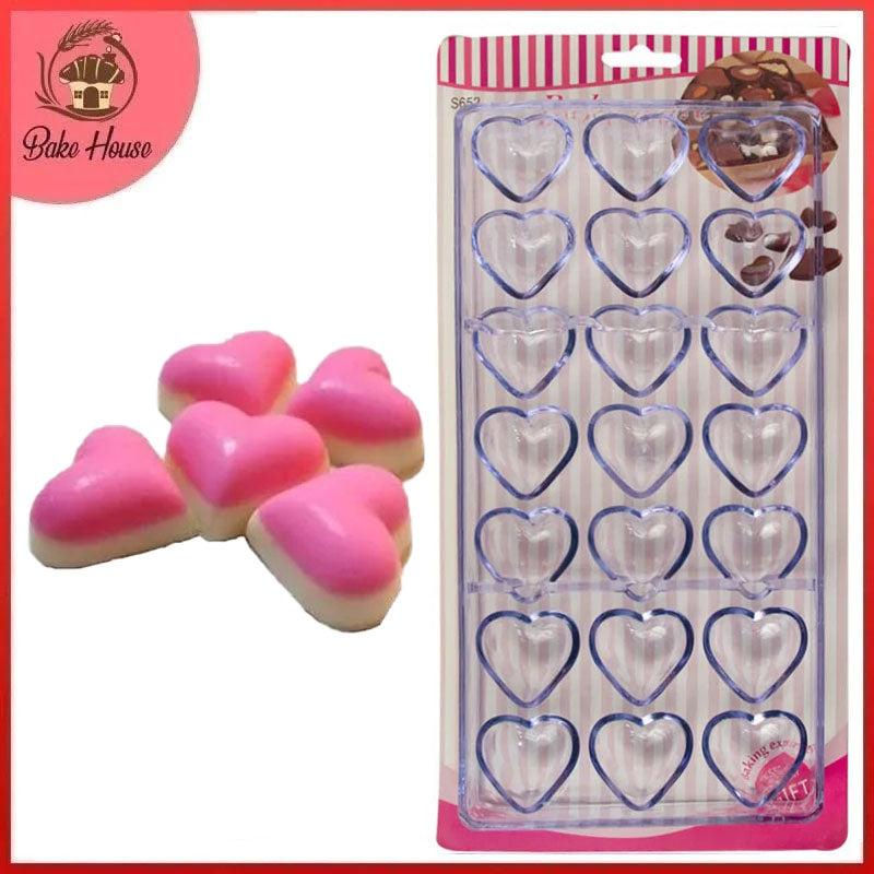 Heart Shape Acrylic Chocolate & Candy Mold 21 Cavity