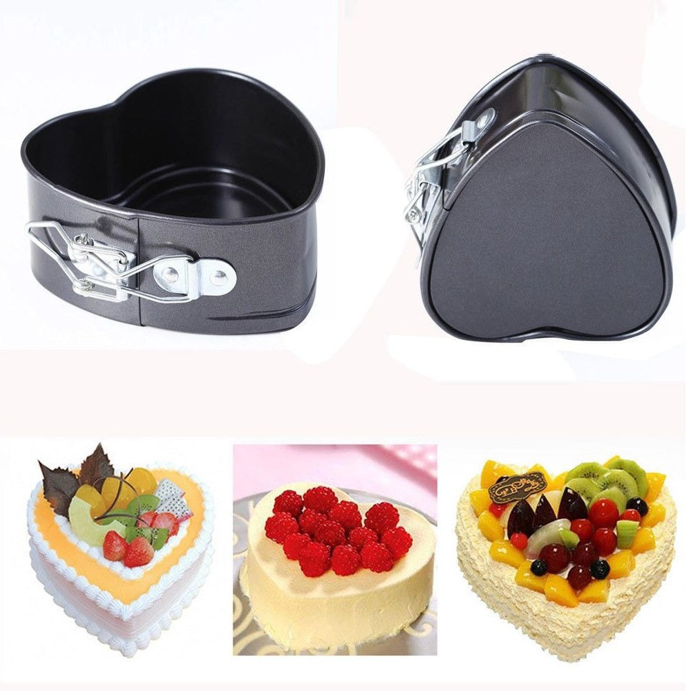 Heart Shape Cake Pan Non Stick Removable Base Small Size