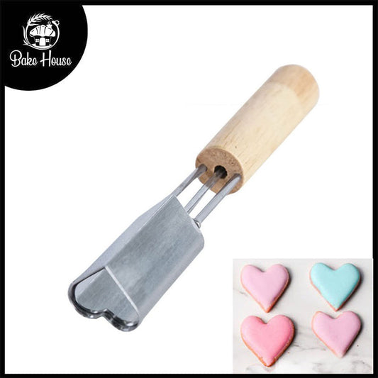 Heart Shape Cookies, Fondant, Fruits And Vegetable Cutter With Wood Handle