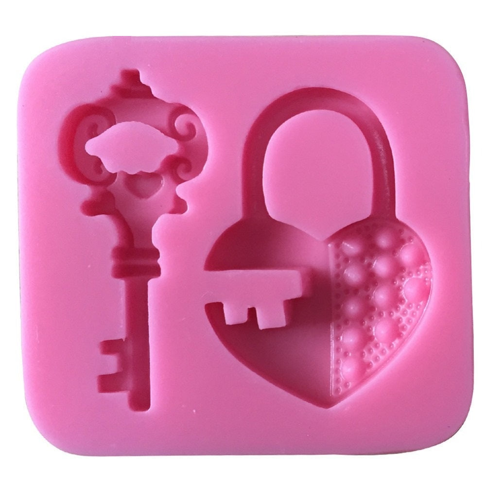 Heart Shape Lock & Key Silicone Fondant & Chocolate Mold