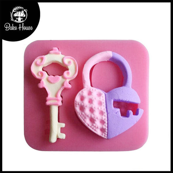 Heart Shape Lock & Key Silicone Fondant & Chocolate Mold