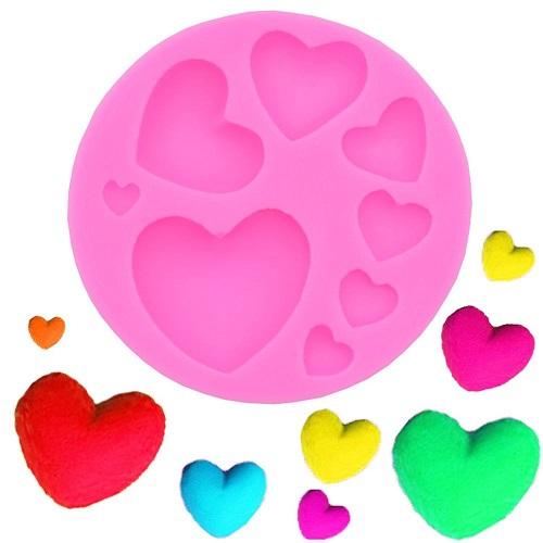 Heart Shape Silicone Fondant & Chocolate Mold 8 Cavity