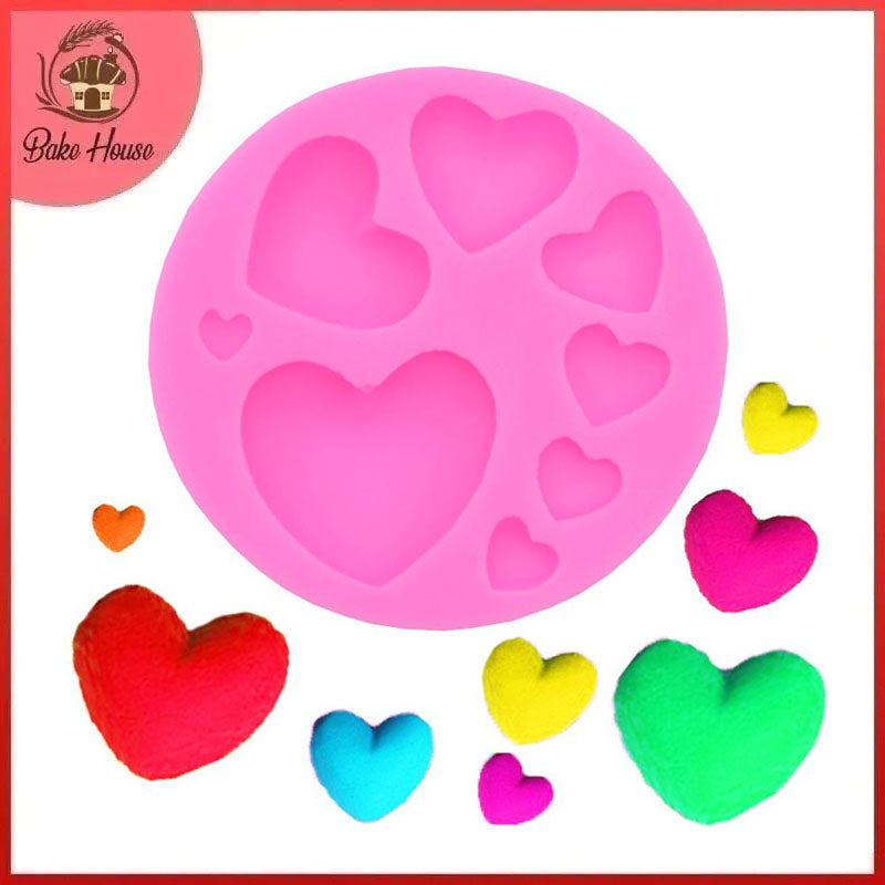 Heart Shape Silicone Fondant & Chocolate Mold 8 Cavity