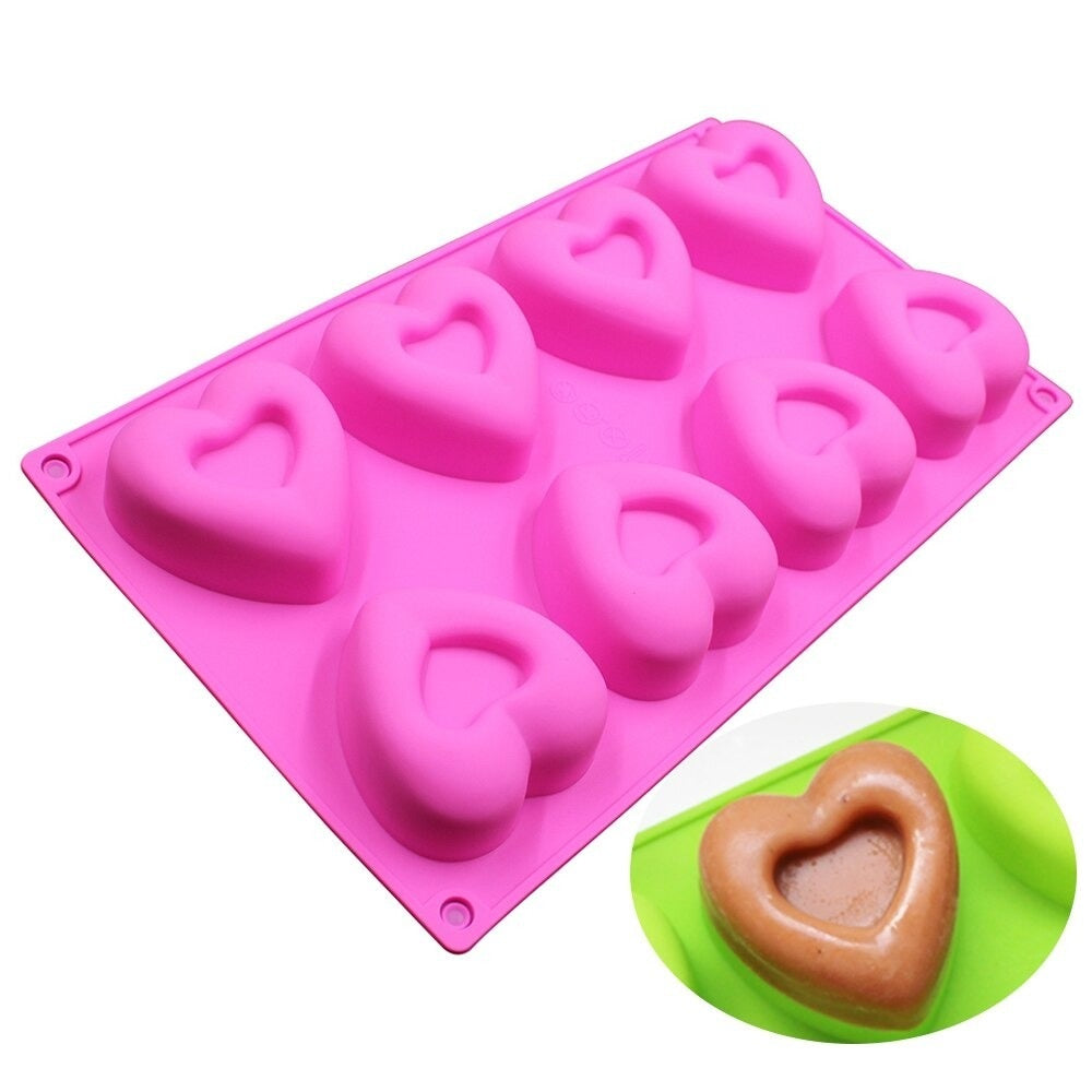 Heart Shape Silicone Soap & Baking Mold 8 Cavity