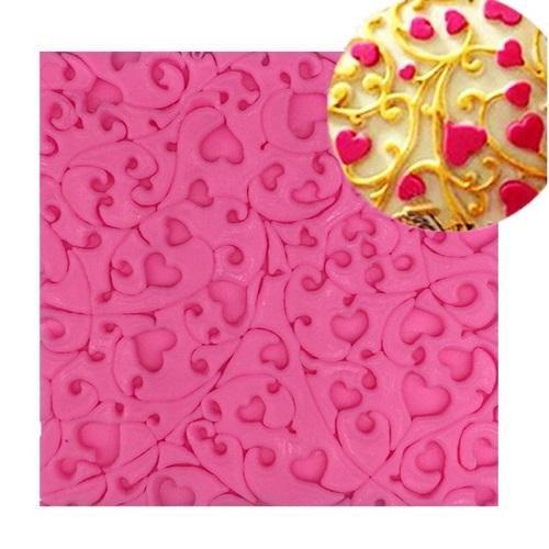 Heart Shaped Flower Printing Pad Silicone Fondant Mold