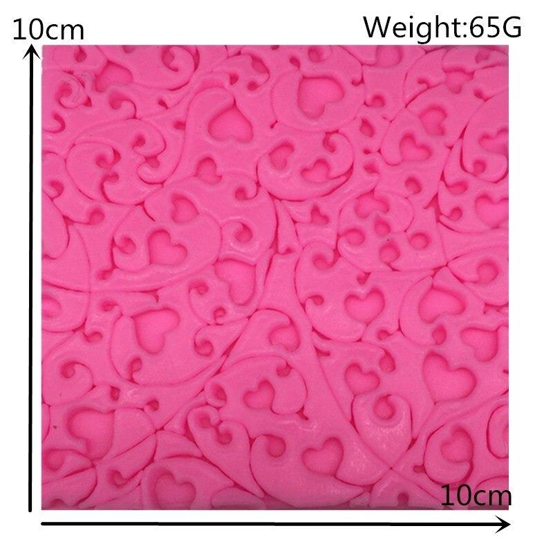 Heart Shaped Flower Printing Pad Silicone Fondant Mold