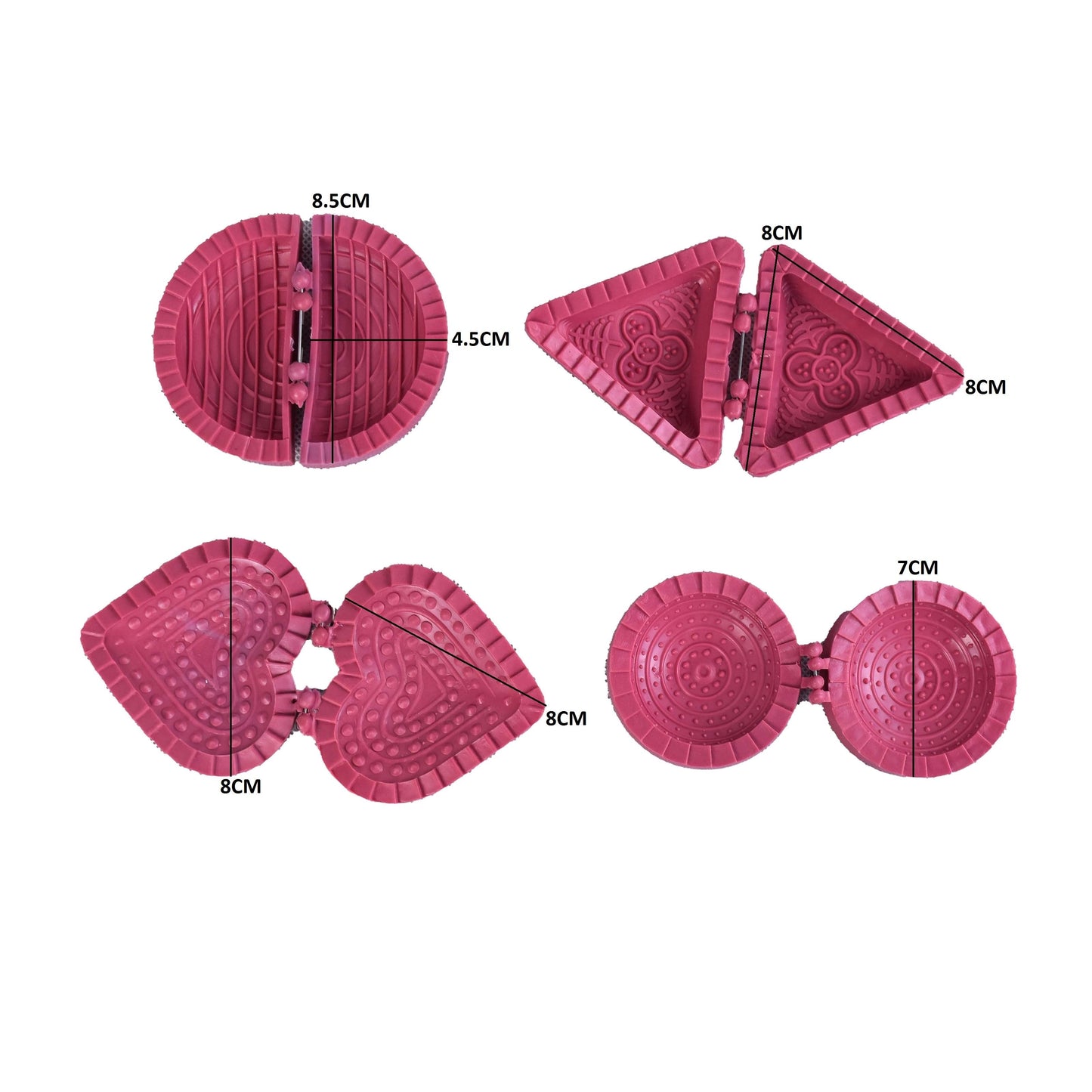 Heart, Triangle, Round & D Shape Designed Samosa Maker Plastic 4pcs Set