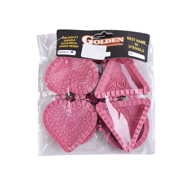 Heart, Triangle, Round & D Shape Designed Samosa Maker Plastic 4pcs Set