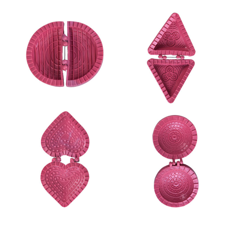 Heart, Triangle, Round & D Shape Designed Samosa Maker Plastic 4pcs Set