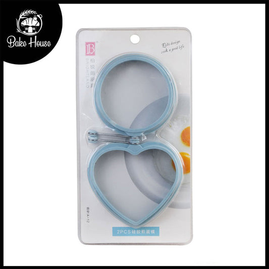 Heart & Round Shape Egg Making Rings 2Pcs Set