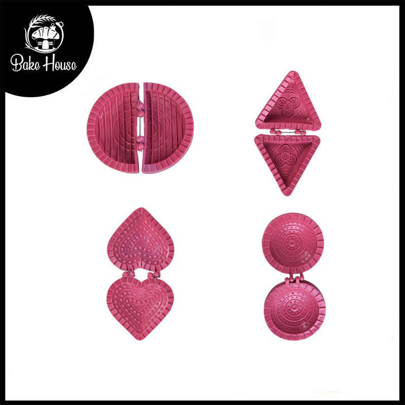 Heart, Triangle, Round & D Shape Designed Samosa Maker Plastic 4pcs Set