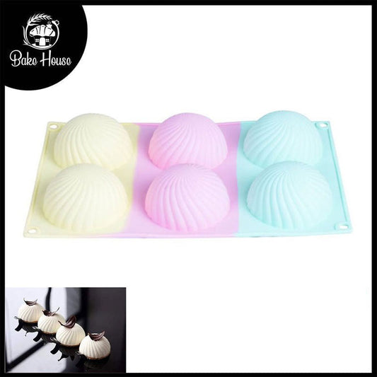 Hemisphere Swirl Dome Mousse Dessert Silicone Mold 6 Cavity