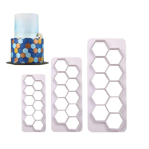 Hexagon Geometric Fondant Cake Multi Cutter 3Pcs Set